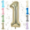 Gold 40 Inch Number 1 Balloon,Large Self Inflating Champagne Foil Number Balloons 0-9 for Boys Girls,Digit One Balloons for 1st Birthday Party Decorations Supplies