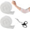 SPOKKI Garze Sterili Per Medicazione 2 Pezzi,Benda Elastica Per Fasciatura,Rete Tubolare Elastica Porta Un Paio Di Forbici Mediche, Rete Elastica Fasciatura Molto Confortevole E Traspirante