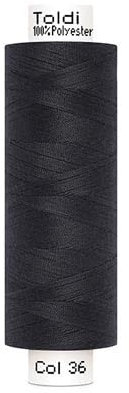 Stofftreff Santi Nähgarn TOLDI Nähgarn á 500m - Anthrazit, Polyester, Universalnähgarn No.120, Haushalts- und Overlocknähmaschinen, Gütermann