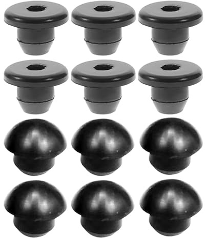 Jecompris 20 PièCes Bouchons De Remplissage D'Huile pour Cric Hydraulique 10 Bouchons De Cric Horizontaux Ronds Et 10 Plats en Caoutchouc Noir ÉTanchéIté Fiable pour RéServoir D'Huile