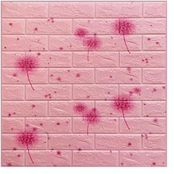 5-30pcs Self-Adhesive 35cm*30cm Wallpaper Peel and Stick Wallpaper Decoration for Bedroom Brick Pattern PVC DIY-Dandelion pink-30pcs 35X30cm