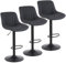 Youhauchair Barhocker 3er Set, Drehbare Barhocker mit Lehne, Höhenverstellbar aus PU-Leder, Moderner Barstuhl Küchenhocker Bar Hocker Bar Stool, Schwarz