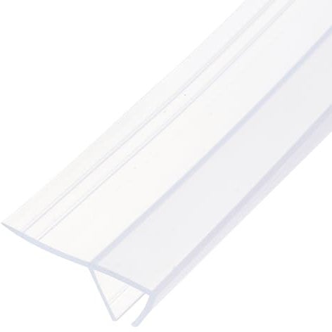 sourcing map Shower Door Side Seal, WidenF-Type Shower Door Sweep for 1/2 Glass 130 Long Silicone Frameless Glass Door Seal Strip, Stop Shower Leaks, Clear