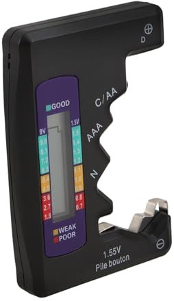 DOITOOL Batterietester Prüfgerät Genaue Spannungsmessung Für 1 5 V Bis 9 V Batterien Tragbar Robuste Kunststoffkonstruktion Schwarz