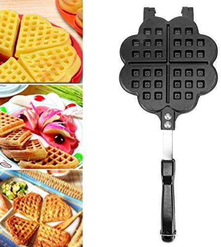 Moule à Gaufres, Moule à Gaufres, Outil de Cuisson, Moule à Gâteau à Gaufres en Fonte Domestique, Plateau de Cuisson, Gaufrier Antiadhésif pour Cuisinière à Gaz