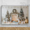 Weihnachts-Fotohintergrund, Weihnachts-Hintergrund für Fotografie, Weihnachtsszene mit weißem Kamin, Winter-Weihnachts-Fotohintergrund Xmas Tree Vinyl 10x6.5ft