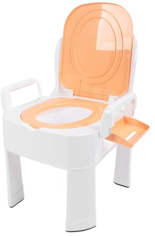 Anti-Herbst-Anti-Geruch Tragbarer Toiletten Stuhl, Starke Last Lager, kein Slip mit Mülls Ack, Geeignet für Schlafzimmer, Heraus zu Spielen (GOLD)