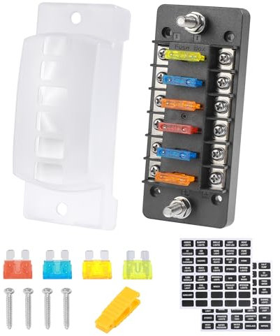 Flaconi Sicherungshalter Kfz,Sicherungshalter 12 Volt,Sicherungshalter, Sicherungskasten 12v,Flachsicherungshalter,Sicherungskasten Kfz,Sicherungshalter 12v,Geeignet für PKW, Transporter,LKW