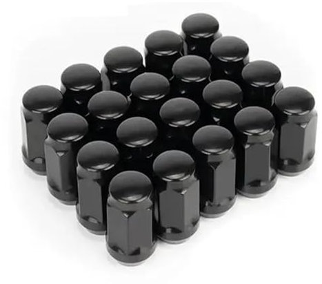 Dadi conici neri per ruote 12 x 1,25, 12 x 1,5, 1/2-30, 14 x 1,5 con accordatore esagonale da 19 mm, lunghezza 3,5 cm con sede a cono 35 mm (M12 x 1,5)