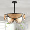 Ganeed Ventilador de techo con jaula boho con luz y capas remotas de ratán Ventiladores montaje empotrado Luces Colgante Fandelier reversible para dormitorio cocina sala de estar guardería 4 luces