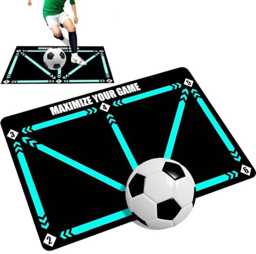 Mockotta 60 x 90 cm Fussball Matte Ballkontrolle, Trainingsmatte Fußball | Fußballmatte Verdickte Anti-Rutsch-Schalldämmung und Stoßdämpfung, Speziell für das Training zu Hause und im Freien