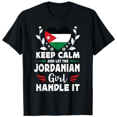 Let The Jordanian Girl Handle it Jordan Flag Maglietta