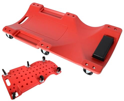 Doiyislem Rampa de plataforma elevadora para coche, 90 cm, con ruedas y superficie antideslizante para tumbarse o sentarse al cambiar los neumáticos y cambiar el aceite en el taller