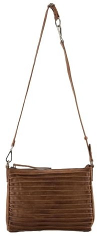 FREDsBRUDER Leder Umhängetasche Riffel Crossbag Toffee braun