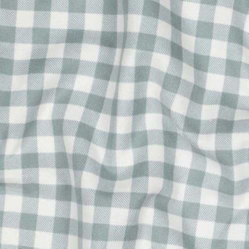 MAGAM-Stoffe Aberdeen Mode Stoff Denim Jeans Flanell Meterware 50cm (Karo salbei-grün)