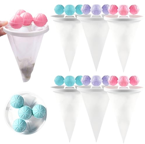 YUPZAR 6 Pezzi Sacchetti Filtranti per lavatrice,Riutilizzabili,Per Eliminare peli di Animali, Pelucchi e Fibre (Blu + Rosa + Viola)