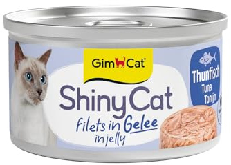 GimCat ShinyCat Filet in Gelee Thunfisch - Nassfutter mit Fisch - 24 Dosen (24 x 70 g)