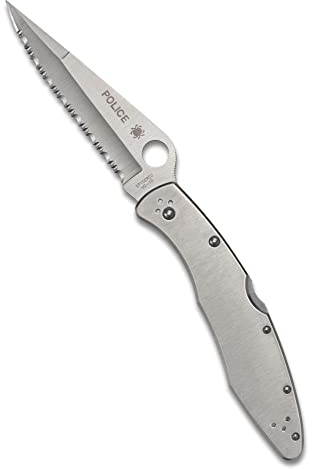 Spyderco C07S, Cuchillo Police Bolsillo, Plateado, Talla única