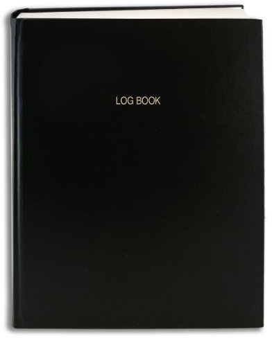 BookFactory LogBook Multipurpose Log Book - 168 Pages, 8'' x 10'', Black Cover, Section Sewn Hardbound (Made in USA)