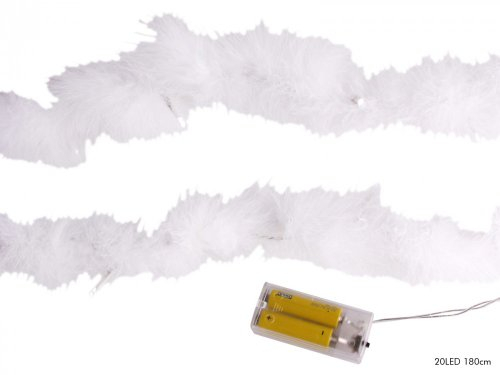20 LED FEDER LICHTERKETTE 190cm WARMWEIß BATTERIE GIRLANDE