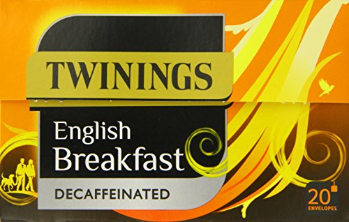 Twinings English Breakfast Decaffeinated Tea Bags, 4 Boxes of 20 Individually Wrapped Enveloped Tea Bags