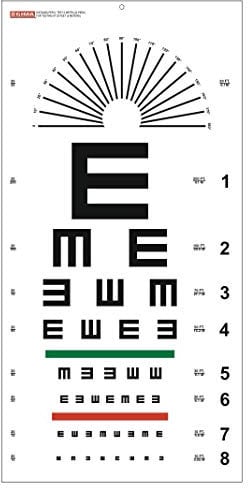 Gima 31307 - Tableau Optométrique Tumbling E, Dimensions 28 X 56 cm, Distance 6,1 M