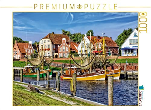 CALVENDO Puzzle Hafen-Panorama, wie aus dem Bilderbuch 1000 Teile Puzzle quer | Lege-Größe cm Foto-Puzzle für glückliche Stunden