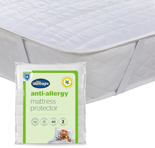 Silentnight Anti Allergy Mattress Protector - Ideal for Allergy and Asthma Sufferers Protecting Against Bacteria and Dust Mites - Bed Cover Pad with Deep Fit Straps, Machine Washable, King