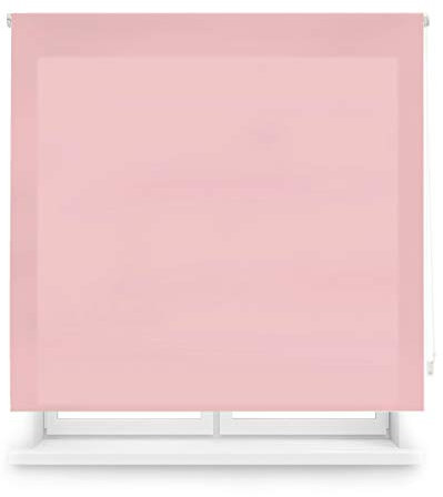 Blindecor Ara | Tenda a rullo traslucida tinta unita - Rosa, 120 x 175 cm (Larghezza x Altezza) | Dimensioni del tessuto 117 x 170 cm | Tenda per interne