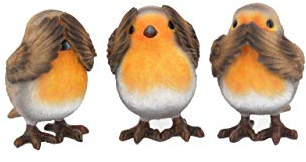 Nemesis Now Three Wise Robins Figur, 8 cm, Braun