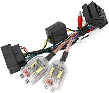 XTRONS Cable conector adaptador de arnés ISO para coche con convertidor de impedancia alta a baja, reproductor de radio estéreo de coche Android compatible con Au-di A3 A4