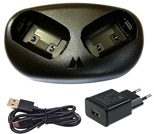 Doppia base di ricarica con alimentatore di rete USB per radio Midland XT 70