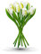 Bouquet di tulipani in legno, 9 tulipani in legno bianco dipinti a mano, altezza 34 cm, regalo, compleanno, decorazione, matrimonio, Made in Holland