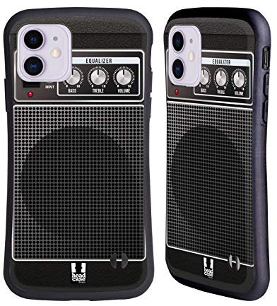 Head Case Designs Acustico Nero Amplificatore per Chitarre Custodia Cover Ibrida Compatibile con Apple iPhone 11
