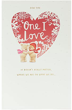 UK Greetings Weihnachtskarte für den Einen, den ich liebe, süßes Herz-Design