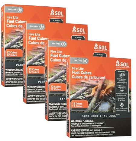 S.O.L. Survive Outdoors Longer All-Weather Fire Cubes 12 Count - (Pack of 4)