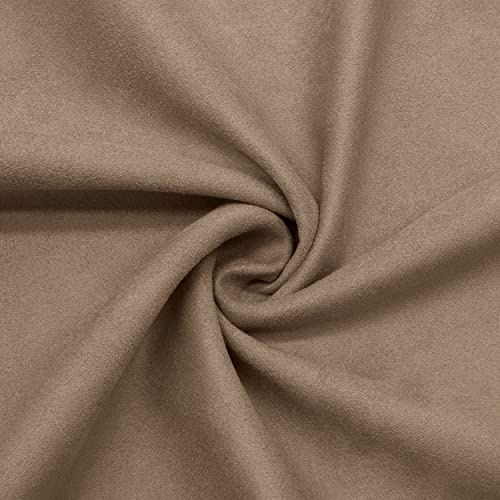 DESHOME Teknofibra 5 Meter - Stoff als Meterware aus schmutzabweisend Microfaser-Wildleder Stoff für Sofas, Kissen, Polster Grau-Beige