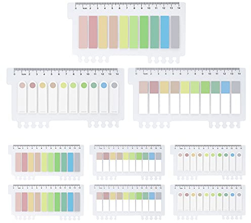 Agoer Sticky Tabs,1200 Sticky Markers Plastic Film Sticky Notes Transparent Arrow Index Flags Tabs for Page Marking,10 Colours Index Tab 3 Styles Sticky Notes for Labeling,Classified File,Folders