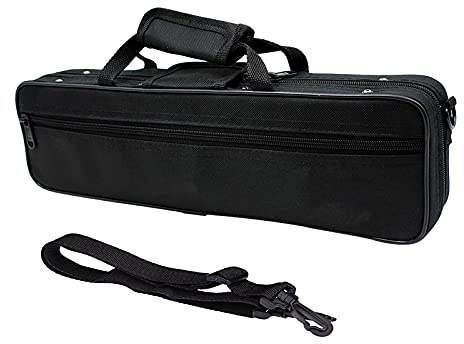 summina 16 Holes C Flute Case Flute Bag Gig Bag Backpack Box Water-resistant 600D Foam Cotton Padding with Adjustable Single Shoulder Strap