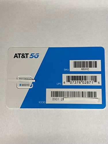 At&t 6531c Nano-SIM-Karte für alle iPhone & Galaxy oder neuere AT&T-Geräte, 4 g, 5 g, mit Simbros Simkey für einfache Sim-Installation. Schnellste 5-g-SIM-Karte für At&t! (10er-Pack)