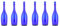 BELLEROFONTE Bouteilles en verre bleu pour eau solarisée 750 ml avec bouchon de pression avec joint (6)