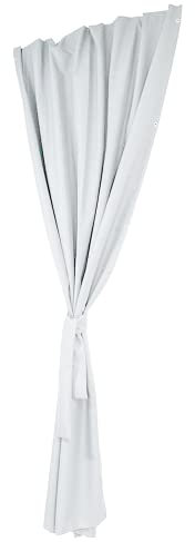 Grand Filippo Gardine 300x250 cm Weiß - Outdoor Vorhang Wetterfest mit ösen - Langlebige und Wetterfeste Sonnenblende - Gardine mit Stahlseil Set - Vorhänge für Aussenbereich