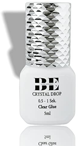 BE Lash Artisan® Pegamento de pestañas Crystal Drop (5 ml) para la extensión de pestañas | 0,5 – 1 seg. Tiempo de secado, color transparente | Pegamento rápido y sin vapor