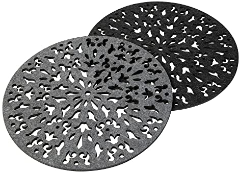 luxdag Platzset zweifarbig aus Filz für Teller, Vasen & Schalen (Farbe & Größe wählbar) - Abwischbarer Untersetzer - Tischschoner für Küche, Wohnzimmer & Bar