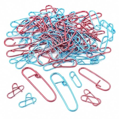 LOGOFUN 50 Stück Maschenhalter zum Stricken von Aluminiumgarn, Maschenhalter, Sicherheitsnadeln, Häkeln, Strickzubehör (zufällige Farben)