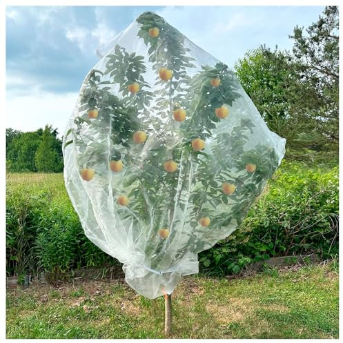 KXCOFTXI Vogelschutznetz, Gartennetz mit Reißverschluss und Kordelzug, 2,5 m lang, 1,5 m breit, Pflanzenschutznetz zum Schutz von Pflanzen, Obstblumen vor Insektenvögeln