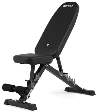 Zipro klappbare Schrägbank Jacked, Fitnessbank mit 7-Fach verstellbaren Rückenlehne, 3-Fach verstellbarer Sitzkissen, Belastung 230kg, Multifunktion Sit Up Bank