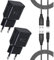 Caricabatterie per Samsung, Caricatore originale con Cavo USB C Ricarica Rapida Nylon Intrecciato 2M Compatibile con Samsung S23/S22/S21 Ultra/S21+/S20/Note9/S10//S9/A54/A53/A34/A14 (2-Pack/Nero)