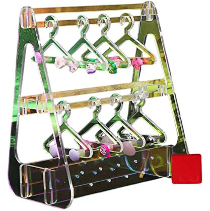 Amagogo Niedlicher Ohrring-Präsentationsständer Schmuckaufbewahrung Kleiderbügel Rack Fotografie Requisiten Große Kapazität Halter für Desktop Schrank Kommode Wohnzimmer mehrfarbig