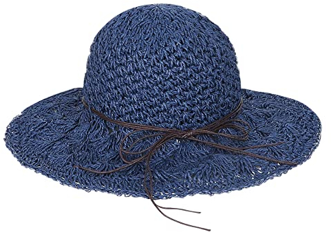 XGOPTS Damen Strohhut UV Schutz Sonnenhut Mädchen Sommerhut mit Schleife Hut Sonnenschutz Faltbar Strandhut Groß Krempe Atmungsaktiv Schlapphut Sommer Urlaub Damenhut Reise Outdoor Ultraleicht